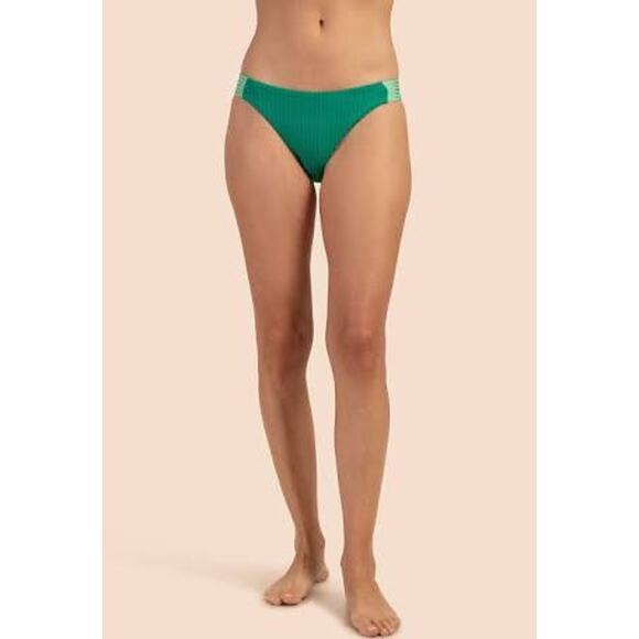 Trina Turk OLYMPIA RIB TAB SIDE FRENCH CUT BOTTOM  Viridis Green Size 4 XS/S - Picture 2 of 9